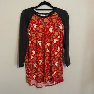 XL Floral Bunny LuLaRoe Randy Tee